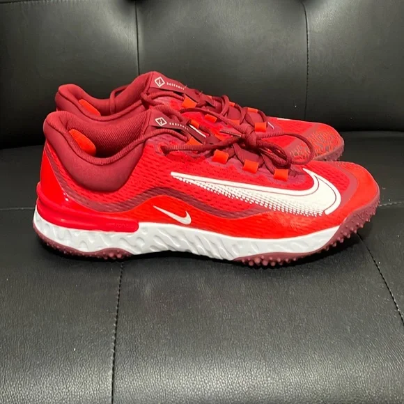 Nike Alpha Huarache Elite 4 TF Baseball Shoes Men Size 13 #DJ6523-616 Red /White Amazon.com | Nike Alpha Huarache Elite 4 Turf Men main image 3